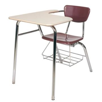 Solid Plastic Tablet Arm Chair Desk