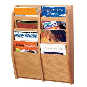 Cascade Oak Magazine Wall Racks
