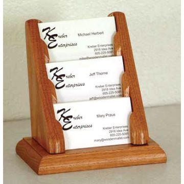 Oak Business Card Racks