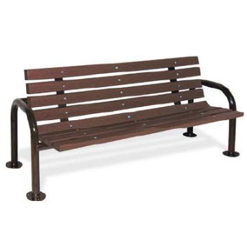 Recycled Plastic Double Post Contour Outdoor Bench