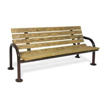Pressure Treated Double Post Contour Outdoor Bench
