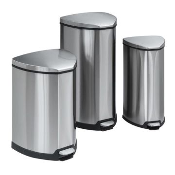 Stainless Step-on Receptacles by Safco