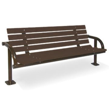 Recycled Plastic Single Post Contour Outdoor Bench