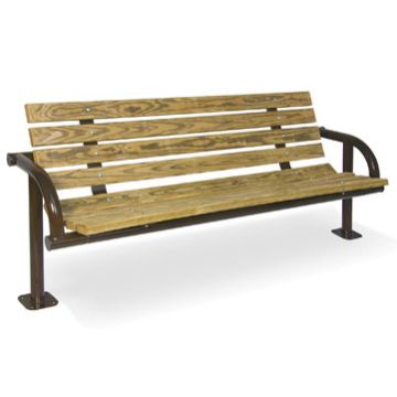 Pressure Treated Single Post Contour Outdoor Bench