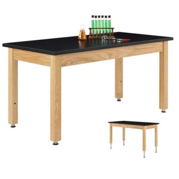 Phenolic Adjustable Wooden Leg Science Tables