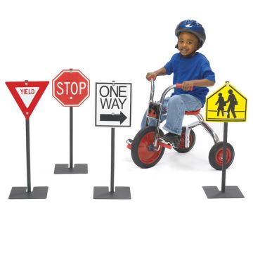 Traffic Signs ( Yield- Stop- One Way- School Crossing)