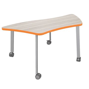Akt Table w/ Rectangular Legs  (58'' W x 25.5'' D x 29'' H - Trapezoid)