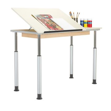 Adjustable-Height Split-Top Drafting Tables