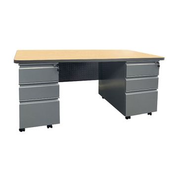 Mobile Double Pedestal Teacher & Administrator Desk (24'' W x 67'' D)