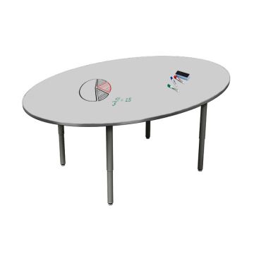Velocity Height Adjustable Dry Erase Activity Table (36'' x 60'' Oval)