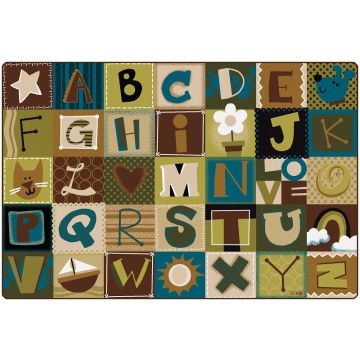 Alphabet Blocks - Nature's Colors KIDSoft Rugs