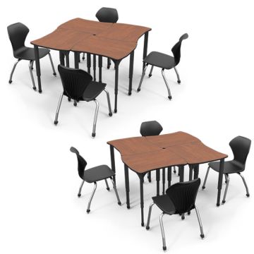 Classroom Set- 8 Dog Bone Desks & Apex Chairs