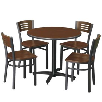 Arched Base Cafe Table with Four 3315B Cafe Chairs by KFI