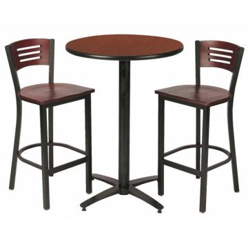 Arched Base Bar Height Cafe Table with Two BR3315B Barstools by KFI