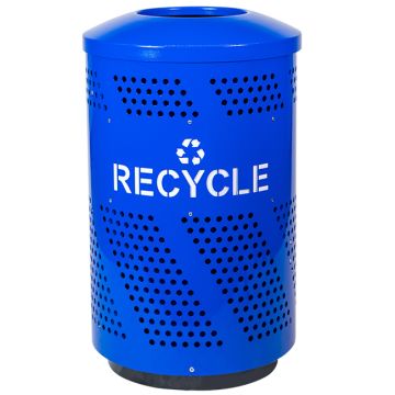 Arena 51-Gallon Recycling Receptacle w/ Blue Gloss Finish