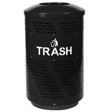 Arena 51-Gallon Trash Receptacle w/ Black Gloss Finish
