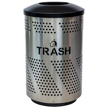 Arena 51-Gallon Trash Receptacle w/ Stainless Steel Finish