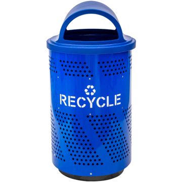 Arena 51-Gallon Outdoor Recycling Receptacle w/ Blue Gloss Finish