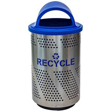 Arena 51-Gallon Outdoor Recycling Receptacle w/ Stainless Steel Finish