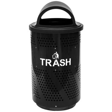 Arena 51-Gallon Outdoor Trash Receptacle w/ Black Gloss Finish