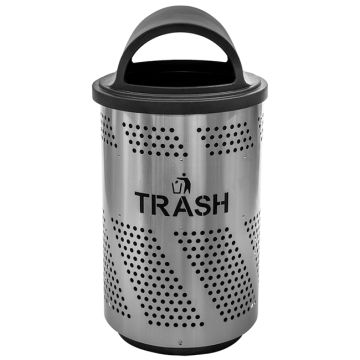 Arena 51-Gallon Outdoor Trash Receptacle w/ Stainless Steel Finish