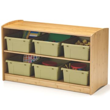 Bamboo Shelving Unit w/ Storage Bins