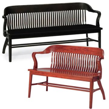Boston Oak Benches with Curved Backs by Community