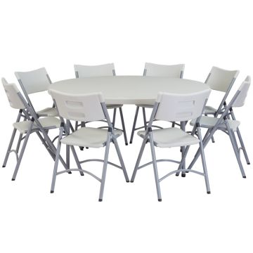 Round Folding Table & Plastic Folding Chair Packages