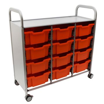 Callero Silver Triple Cart w/ Trays
