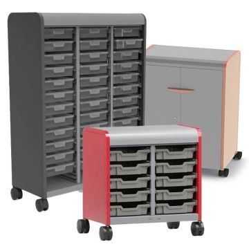 Cascade Mobile Tote Tray Storage Cabinets