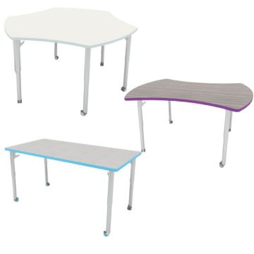 ESTO Adjustable Height Activity Tables w/ HPL Top & T-Mold Edge  