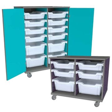 Hideaway Mobile Tote Tray Storage Carts