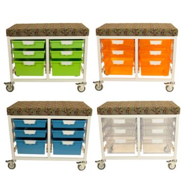 Swift Cart Mobile StorBench w/ Slim Line Storage Trays
