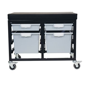StorWerks Double Wide Mobile Workbench w/Cushion Top & 4 StorSystem Trays