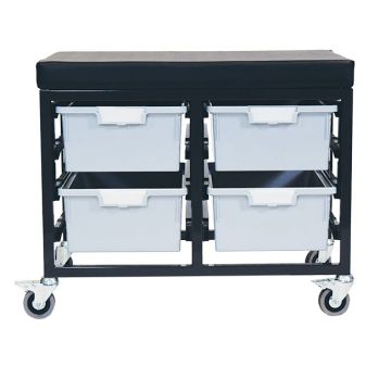 StorWerks Double Wide Mobile Workbench w/Cushion Top & 4 StorSystem Trays