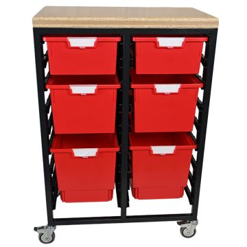 StorWerks Double Wide Mobile Workbench w/ShopTop & 6 StorSystem Trays