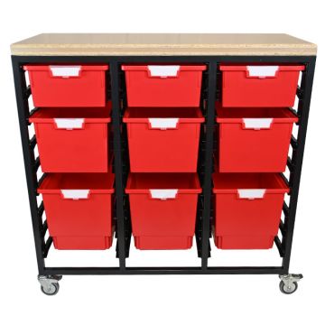 StorWerks Triple Wide Mobile Workbench w/ShopTop & 9 StorSystem Trays