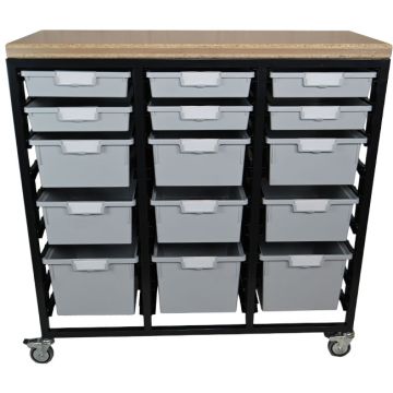 StorWerks Triple Wide Mobile Workbench w/ShopTop & 15 StorSystem Trays