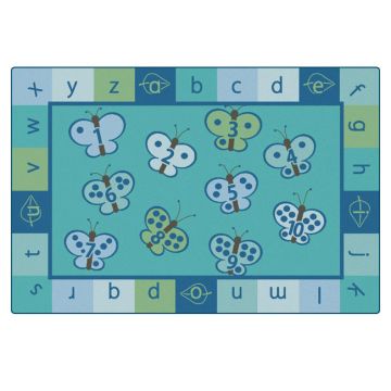 KidSoft 123 ABC Butterfly Fun Rug (4' x 6' Rectangle)