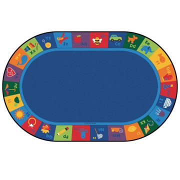 Sequential Seating Literacy Rug (6'9"x 9'5" Oval)