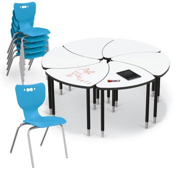 Dry Erase Chevron Desk & Hierarchy Chair Packages
