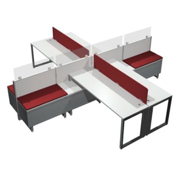 4- Person Workstation w/ Storage