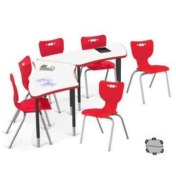 Dry Erase Trapezoid Creator Table & Hierarchy Chair Packages