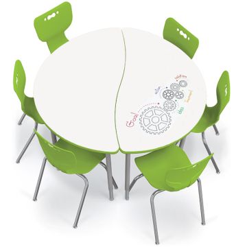 Dry Erase Half Round Creator Table & Hierarchy Chair Packages