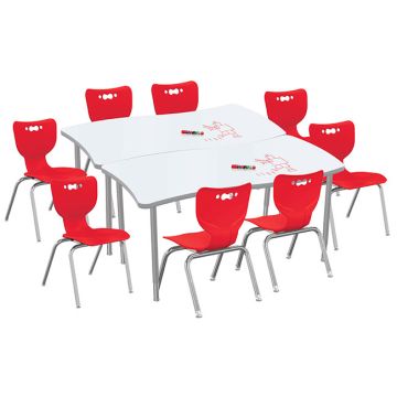 Dry Erase Rectangle Creator Table & Hierarchy Chair Packages