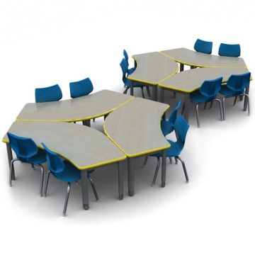 Classroom Set - 72'' Crescent Tables & Flavors Chairs