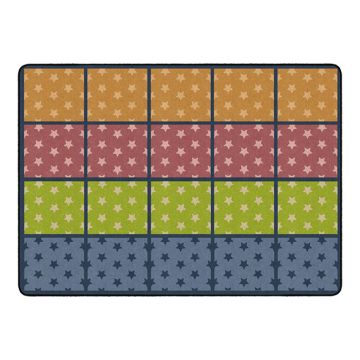 Cushy Stars Seating Carpet - 6' x 8'4'' Rectangle (20 Squares) - Muted