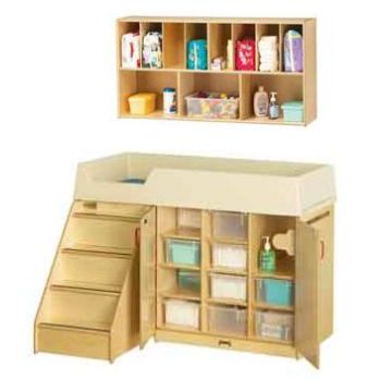 Diaper Changer w/ Stairs and Wall Mount Organizer