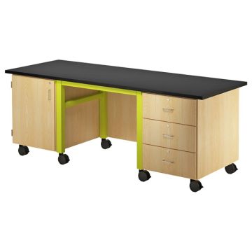Mobile instructor Helm Desk with ChemGuard Top (96" x 30")