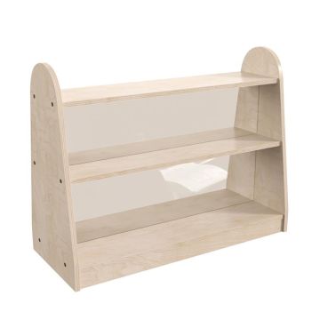 Three Shelf, Double Sided Storage Unit w/ Clear Plastic Divider